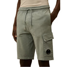 CP Company Light Fleece Cargo Shorts - 809 Silver Blue - Escape Menswear