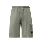 CP Company Light Fleece Cargo Shorts - 809 Silver Blue - Escape Menswear