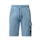 CP Company Light Fleece Cargo Shorts - 857 Light Blue - Escape Menswear