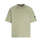 CP Company Light Fleece Short Sleeve Sweatshirt - 610 Moss Gray Green - Escape Menswear