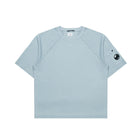 CP Company Light Fleece Short Sleeve Sweatshirt - 809 Silver Blue - Escape Menswear