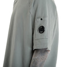 CP Company Light Fleece Short Sleeve Sweatshirt - 921 Gunmetal Grey - Escape Menswear