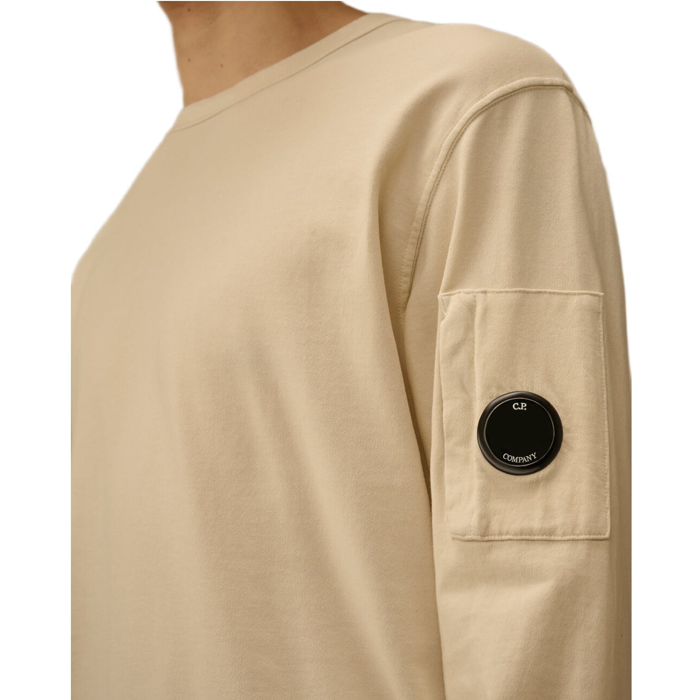 CP Company Light Fleece Sweatshirt - 114 Frozen White - Escape Menswear
