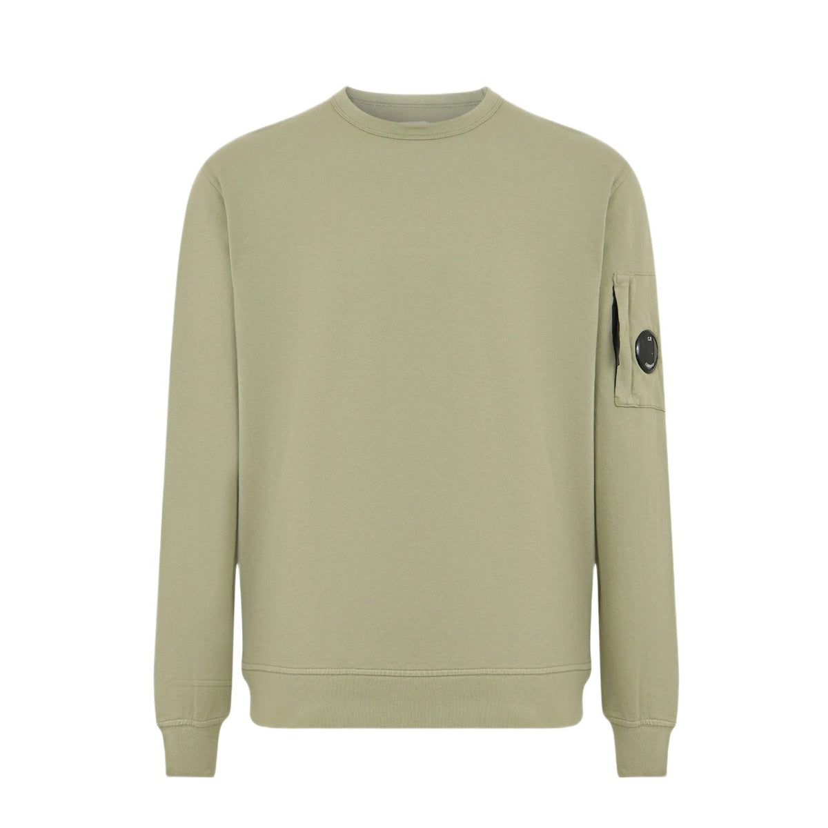 CP Company Light Fleece Sweatshirt - 610 Moss Gray Green - Escape Menswear