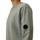 CP Company Light Fleece Sweatshirt - 809 Silver Blue - Escape Menswear