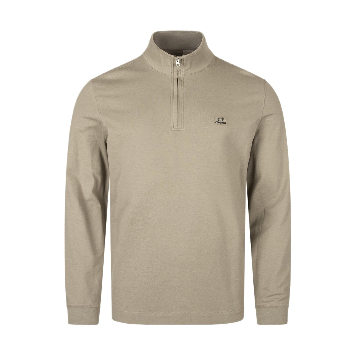 CP Company L/S Stretch Half Zip Polo-Shirt - 356 Rock Beige - Escape Menswear