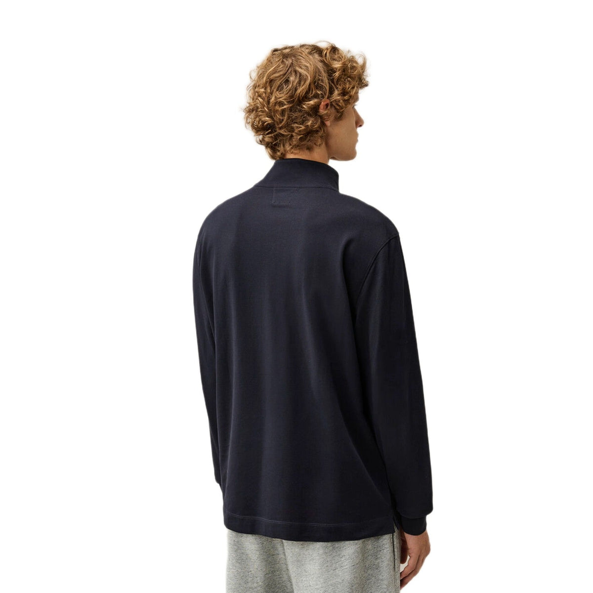 CP Company L/S Stretch Half Zip Polo-Shirt - 888 Total Eclipse - Escape Menswear