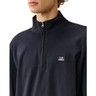 CP Company L/S Stretch Half Zip Polo-Shirt - 888 Total Eclipse - Escape Menswear
