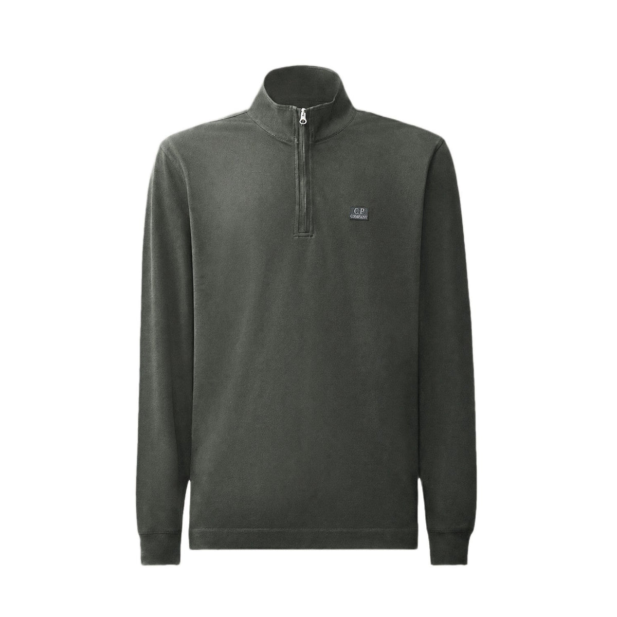 CP Company L/S Stretch Half Zip Polo-Shirt - 985 Raven Grey - Escape Menswear
