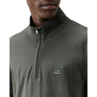 CP Company L/S Stretch Half Zip Polo-Shirt - 985 Raven Grey - Escape Menswear