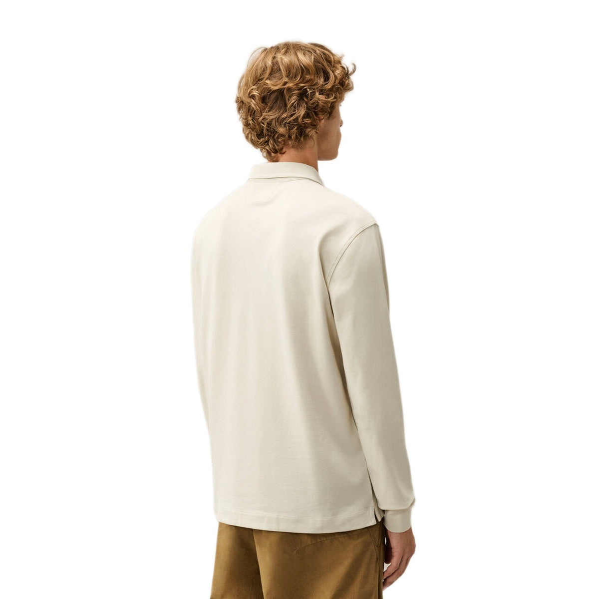 CP Company L/S Stretch Zip Polo-Shirt - 120 Silver Birch - Escape Menswear