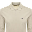 CP Company L/S Stretch Zip Polo-Shirt - 356 Rock Beige - Escape Menswear