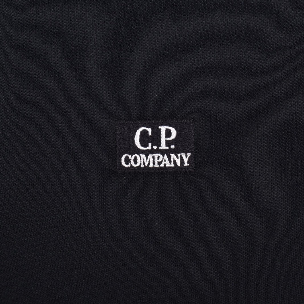 CP Company L/S Stretch Zip Polo-Shirt - 888 Total Eclipse - Escape Menswear