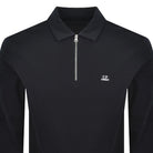 CP Company L/S Stretch Zip Polo-Shirt - 888 Total Eclipse - Escape Menswear