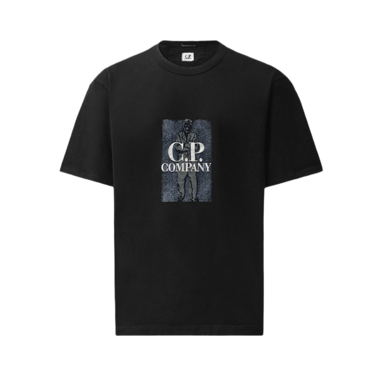 CP Company Mercerized Chest Logo T-Shirt - 999 Black - Escape Menswear