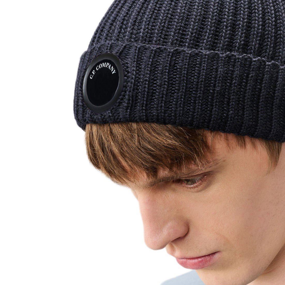 CP Company Merino Wool Lens Beanie - 888 Total Eclipse - Escape Menswear