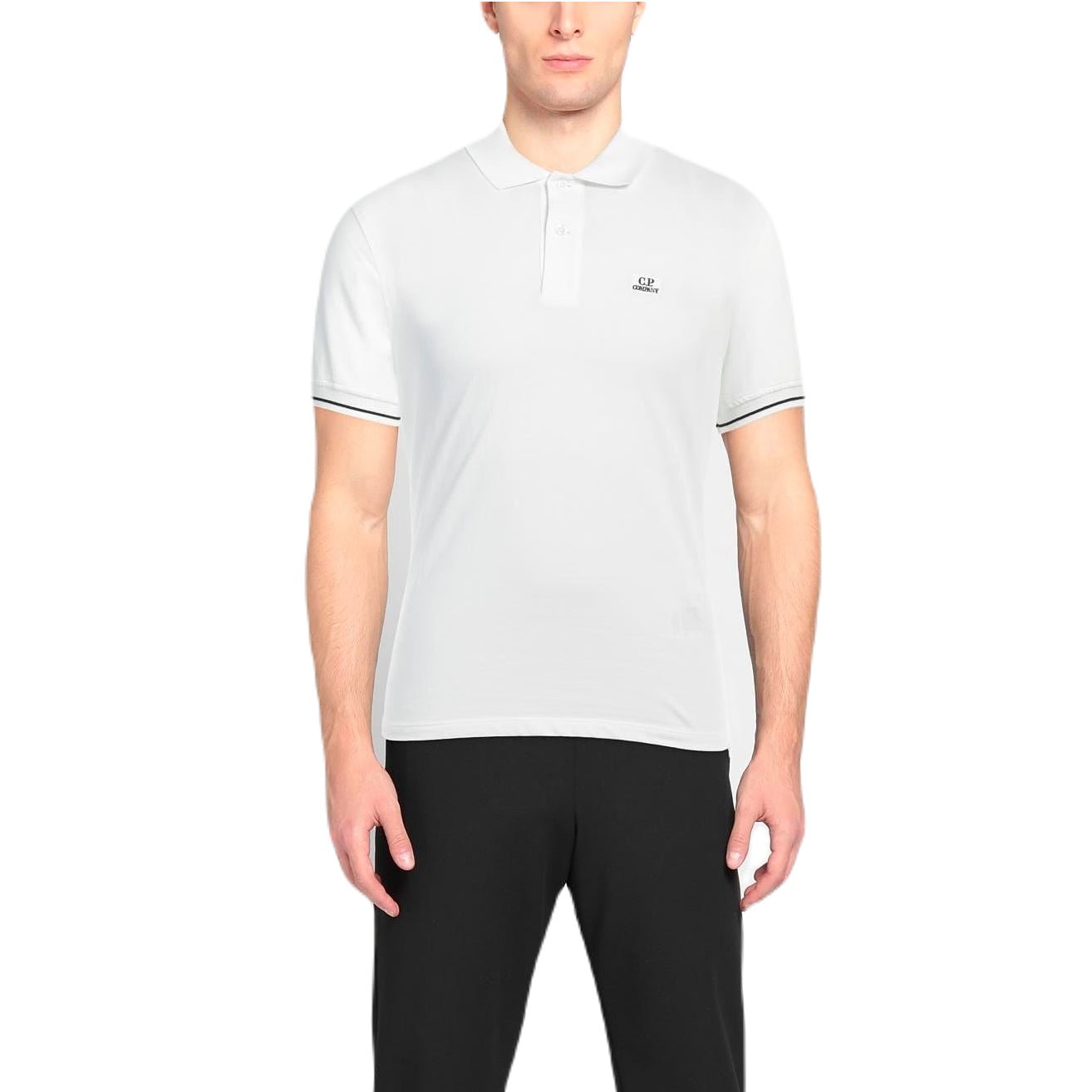 CP Company MPL253A SS Polo Shirt - 103 White - Escape Menswear