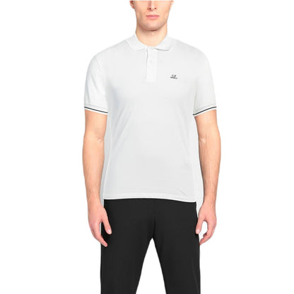 CP Company MPL253A SS Polo Shirt - 103 White - Escape Menswear