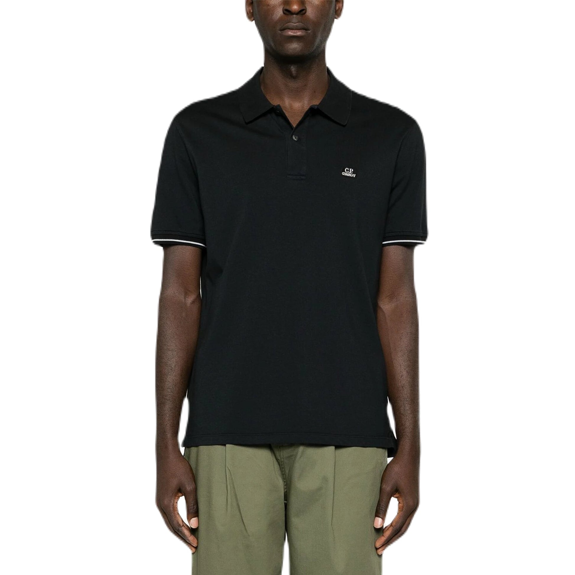 CP Company MPL253A SS Polo Shirt - 999 Black - Escape Menswear