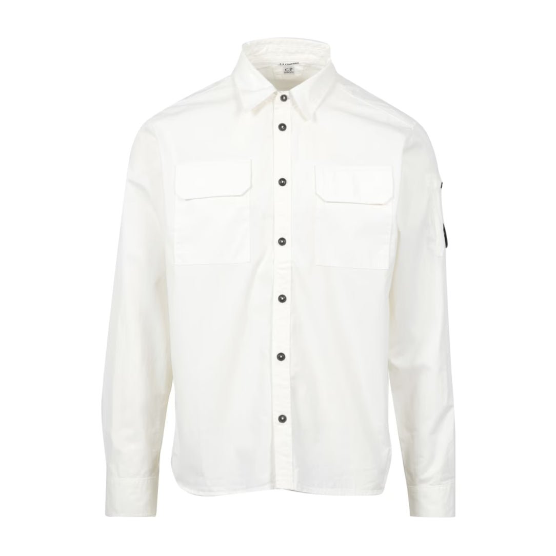 CP Company MSH157A Long Sleeve Shirt - 103 White - Escape Menswear