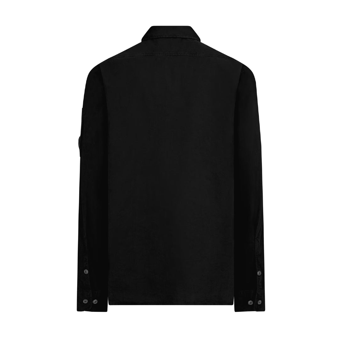 CP Company MSH157A Long Sleeve Shirt - 999 Black - Escape Menswear