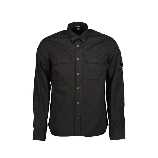 CP Company MSH157A LS Shirts - 999 Black - Escape Menswear