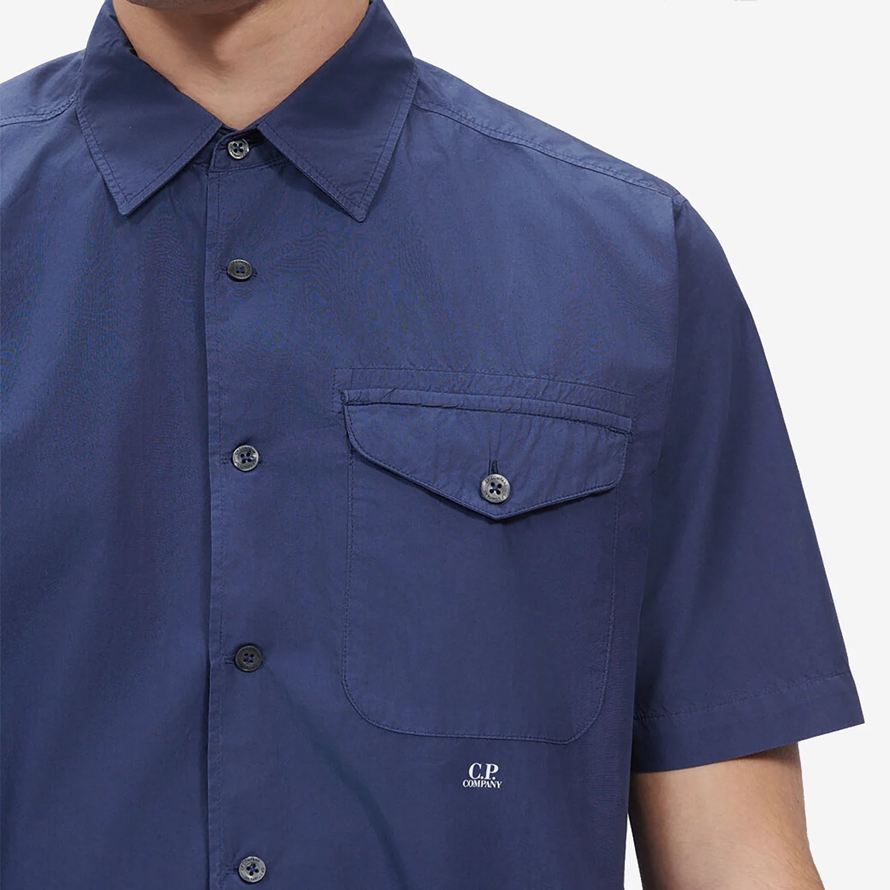 CP Company MSH354A SS Shirt - 868 Mediev Blue - Escape Menswear