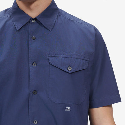 CP Company MSH354A SS Shirt - 868 Mediev Blue - Escape Menswear