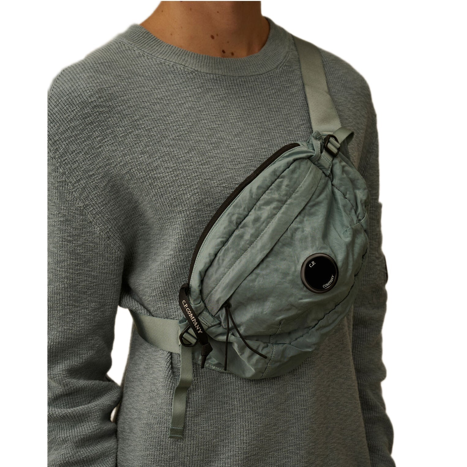 CP Company Nylon B Waist Bag - 809 Silver Blue - Escape Menswear