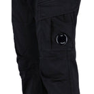 CP Company Satin Stretch Cargo Pants - 999 Black - Escape Menswear