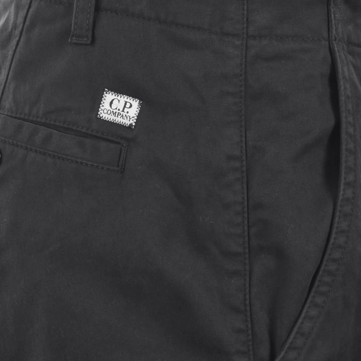 CP Company Satin Stretch Cargo Pants - 999 Black - Escape Menswear