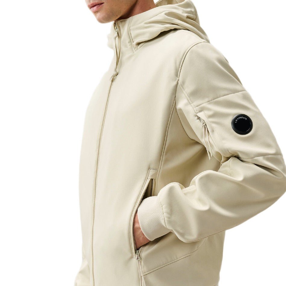 C.P. Company Shell-R Lens Hooded Jacket - 120 Silver Birch - Escape Menswear