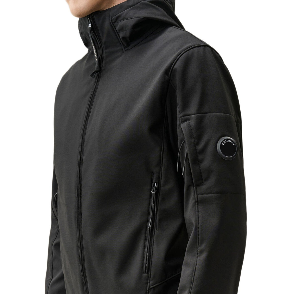 C.P. Company Shell-R Lens Hooded Jacket - 999 Black - Escape Menswear
