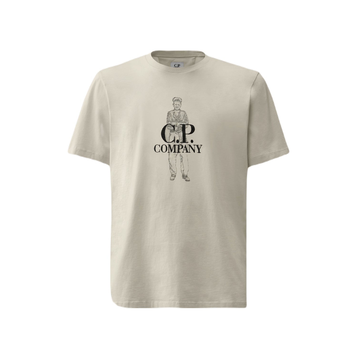 C.P. Company Short Sleeve Jersey T-Shirts - 913 Drizzle Grey - Escape Menswear
