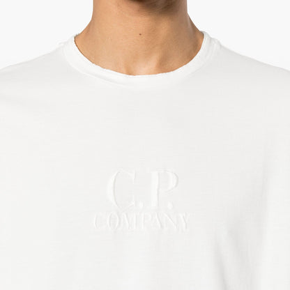 C.P. Company S/S Tacting Piquet T-Shirt - 103 Gauze White - Escape Menswear