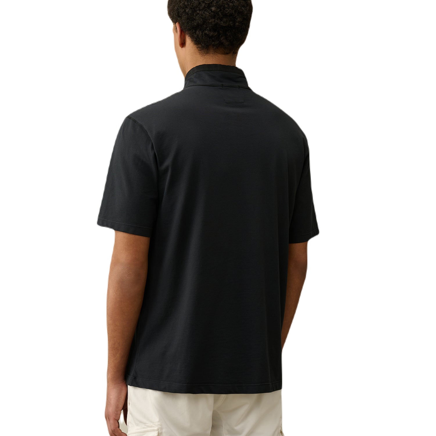 C.P. Company S/S Tacting Piquet Zipped Polo - 999 Black - Escape Menswear