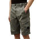 CP Company Stretch Cargo Shorts - 872 Stormy W Blue - Escape Menswear