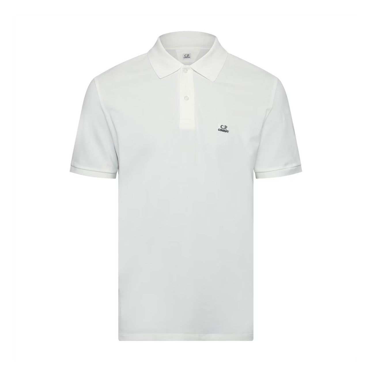 CP Company Stretch Piquet Point Collar Polo Shirt - 103 Gauze White - Escape Menswear