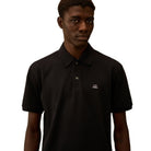 CP Company Stretch Piquet Point Collar Polo Shirt - 888 Total Eclipse - Escape Menswear