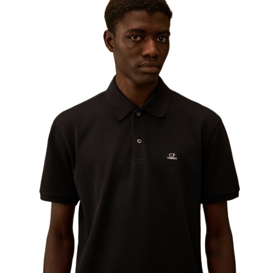 CP Company Stretch Piquet Point Collar Polo Shirt - 888 Total Eclipse - Escape Menswear