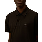 CP Company Stretch Piquet Point Collar Polo Shirt - 999 Black - Escape Menswear