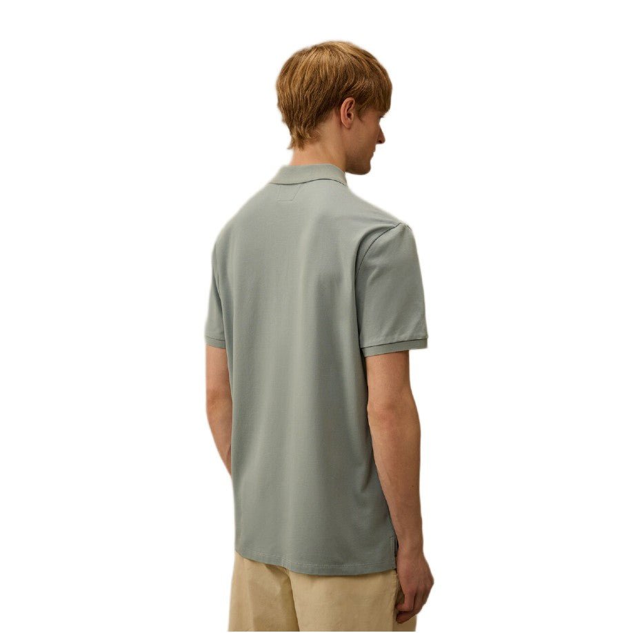 CP Company Stretch Piquet Polo Shirt - 809 Silver Blue - Escape Menswear