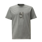CP Company Vertical Logo T-Shirt - 872 Stormy W Blue - Escape Menswear