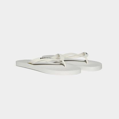 DSquared FFM0001 Flip Flops - 1062 White - Escape Menswear