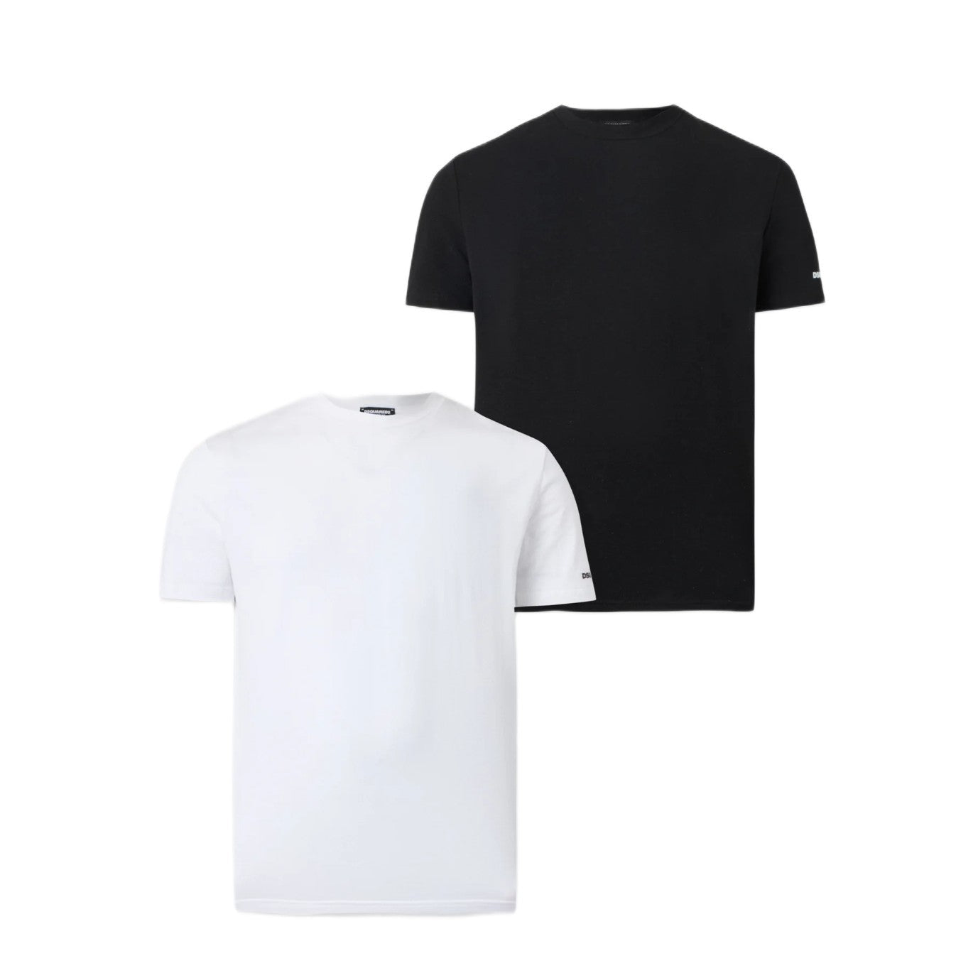DSquared2 Basic Twin Pack T-Shirt - White/Black - Escape Menswear