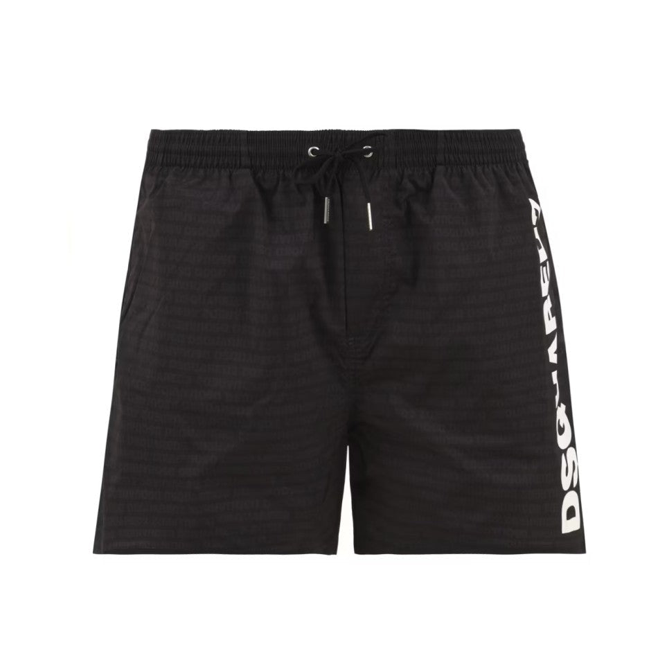 Dsquared2 Logo Midi Swim Boxer - Black - Escape Menswear