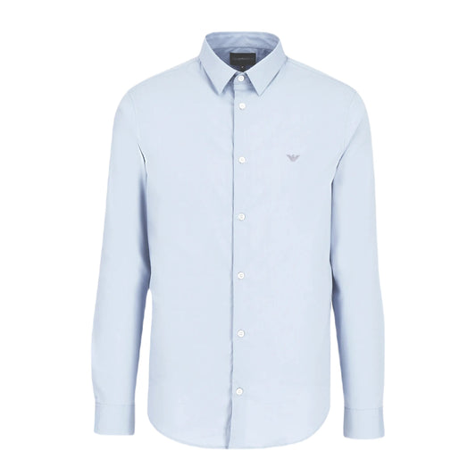 Emporio Armani 8N1C09 L/S Shirt - 0785 Azure Bl - Escape Menswear
