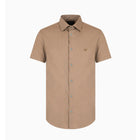 Emporio Armani 8N1C91 Short Sleeve Shirt - 195 Chocolate - Escape Menswear