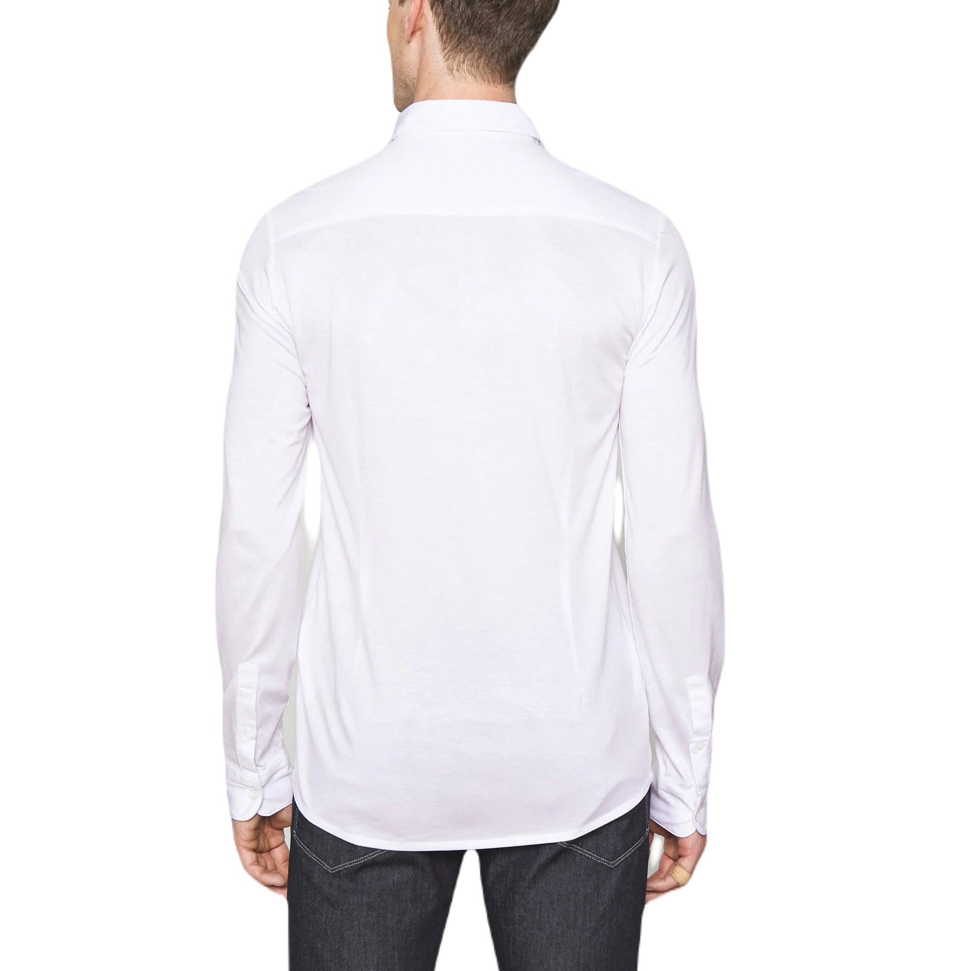 Emporio Armani 8N1CG1 L/S Shirt - 100 White - Escape Menswear