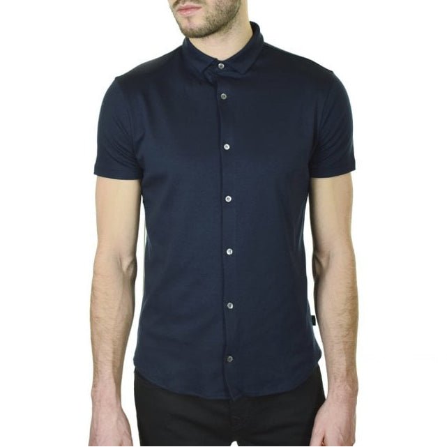 Emporio Armani 8N1CH5 S/S Shirt - 922 Navy - Escape Menswear